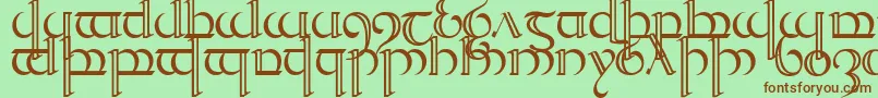 Quencap2 Font – Brown Fonts on Green Background