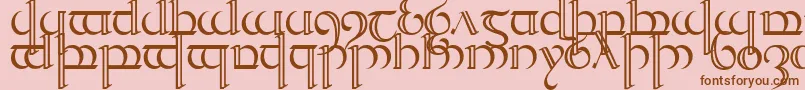 Quencap2-Schriftart – Braune Schriften auf rosa Hintergrund