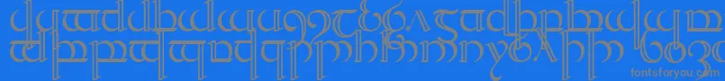 Quencap2-Schriftart – Graue Schriften auf blauem Hintergrund