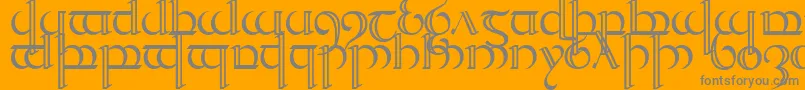 Quencap2-Schriftart – Graue Schriften auf orangefarbenem Hintergrund