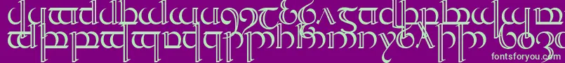 Quencap2-fontti – vihreät fontit violetilla taustalla
