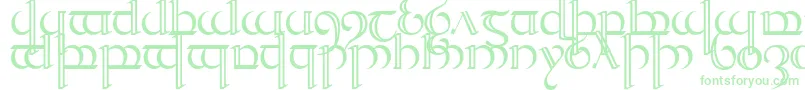 フォントQuencap2 – 白い背景に緑のフォント