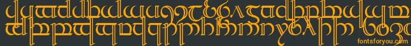Quencap2-Schriftart – Orangefarbene Schriften auf schwarzem Hintergrund