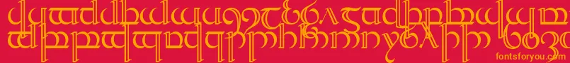 Шрифт Quencap2 – оранжевые шрифты на красном фоне