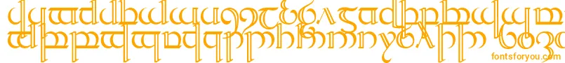 Quencap2-Schriftart – Orangefarbene Schriften auf weißem Hintergrund