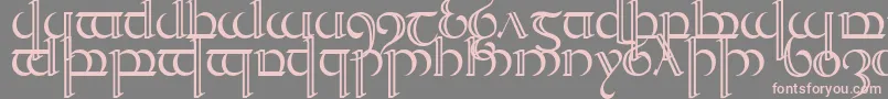 フォントQuencap2 – 灰色の背景にピンクのフォント
