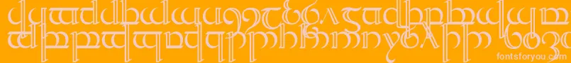 フォントQuencap2 – オレンジの背景にピンクのフォント