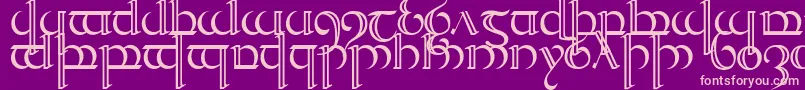 フォントQuencap2 – 紫の背景にピンクのフォント