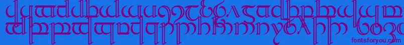 Quencap2 Font – Purple Fonts on Blue Background