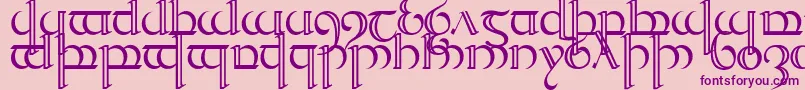フォントQuencap2 – ピンクの背景に紫のフォント