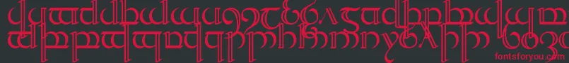 フォントQuencap2 – 黒い背景に赤い文字