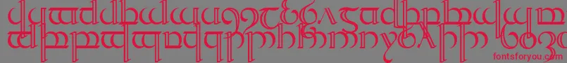 フォントQuencap2 – 赤い文字の灰色の背景