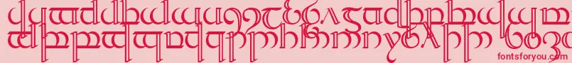 Quencap2-fontti – punaiset fontit vaaleanpunaisella taustalla