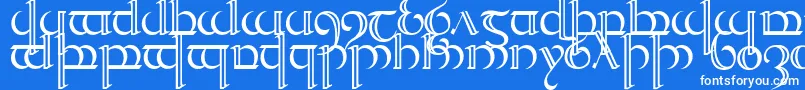 Quencap2 Font – White Fonts on Blue Background