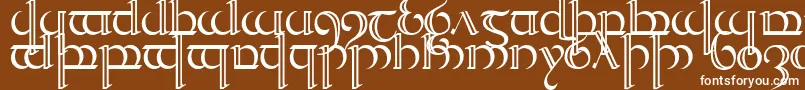 フォントQuencap2 – 茶色の背景に白い文字
