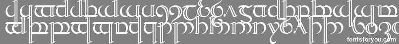 Quencap2-Schriftart – Weiße Schriften auf grauem Hintergrund