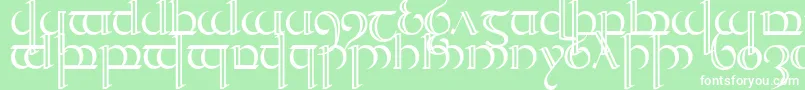 Quencap2-Schriftart – Weiße Schriften auf grünem Hintergrund