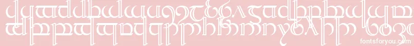 Quencap2-Schriftart – Weiße Schriften auf rosa Hintergrund