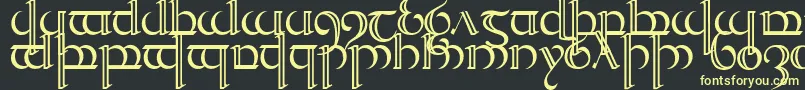 Quencap2-fontti – keltaiset fontit mustalla taustalla