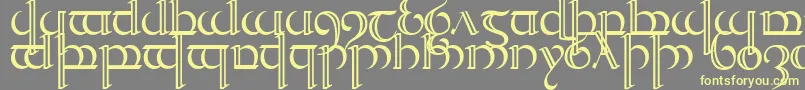 Quencap2-Schriftart – Gelbe Schriften auf grauem Hintergrund