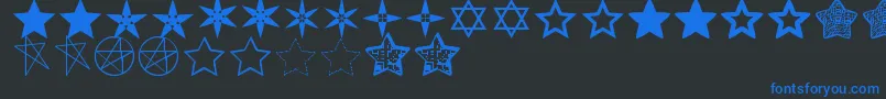 EstrellassTfb-fontti – siniset fontit mustalla taustalla