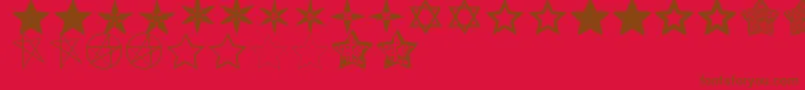 フォントEstrellassTfb – 赤い背景に茶色の文字