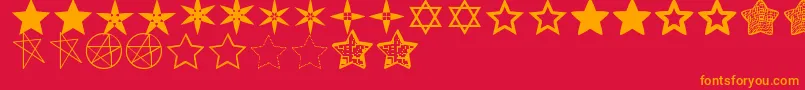 フォントEstrellassTfb – 赤い背景にオレンジの文字
