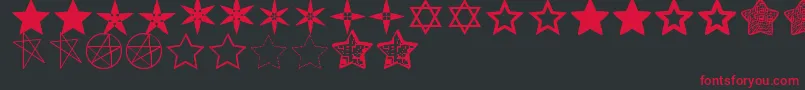 フォントEstrellassTfb – 黒い背景に赤い文字