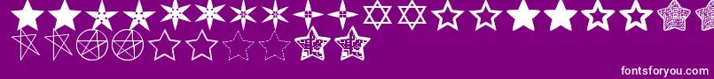 EstrellassTfb-Schriftart – Weiße Schriften auf violettem Hintergrund