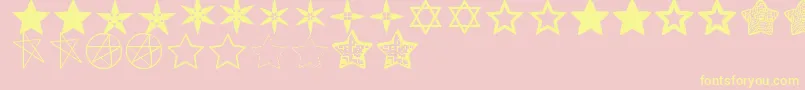 EstrellassTfb-Schriftart – Gelbe Schriften auf rosa Hintergrund