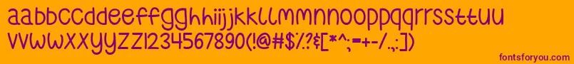 Шрифт WhereTheLonelyOnesRoamTtf – фиолетовые шрифты на оранжевом фоне