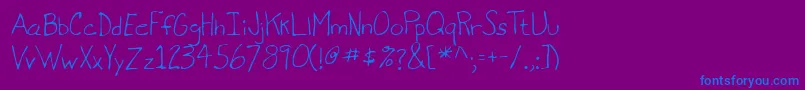 Lehn071 Font – Blue Fonts on Purple Background