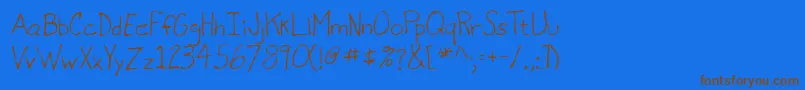 Lehn071-Schriftart – Braune Schriften auf blauem Hintergrund