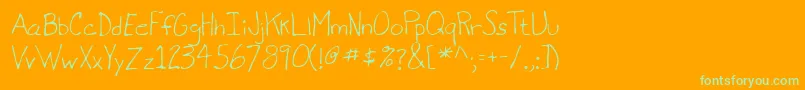 Lehn071 Font – Green Fonts on Orange Background