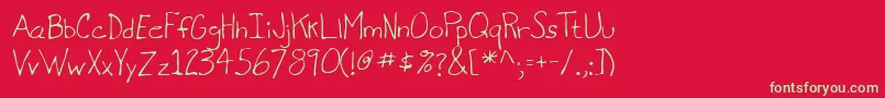 Lehn071 Font – Green Fonts on Red Background