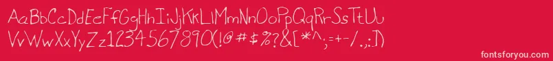 Lehn071 Font – Pink Fonts on Red Background