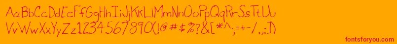 フォントLehn071 – オレンジの背景に赤い文字