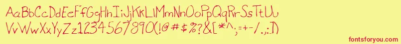 Lehn071 Font – Red Fonts on Yellow Background
