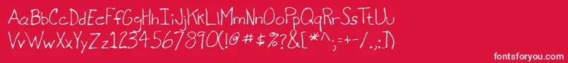 Lehn071-Schriftart – Weiße Schriften auf rotem Hintergrund