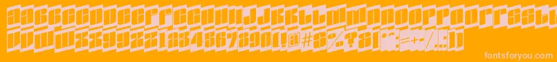 Saiba mais sobre a fonte AGlobuscmspup Fonte AGlobuscmspup – fontes rosa em um fundo laranja