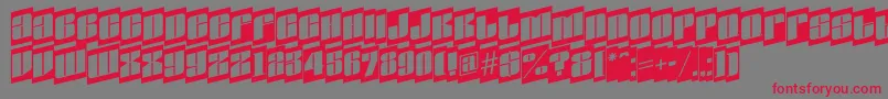 AGlobuscmspup Font – Red Fonts on Gray Background