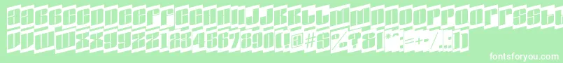 Fonte AGlobuscmspup – fontes brancas em um fundo verde