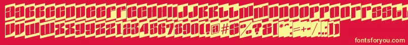 AGlobuscmspup Font – Yellow Fonts on Red Background