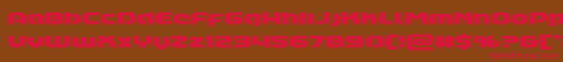 フォントAnnapolislowercase – 赤い文字が茶色の背景にあります。