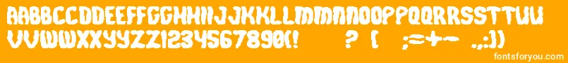 Cursedlaw Font – White Fonts on Orange Background