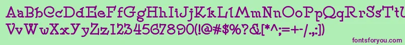 Speedballno2nf ffy Font – Purple Fonts on Green Background