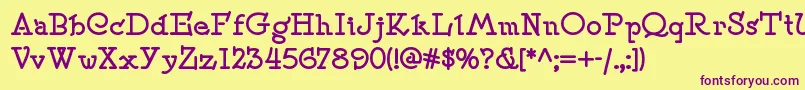 Speedballno2nf ffy Font – Purple Fonts on Yellow Background