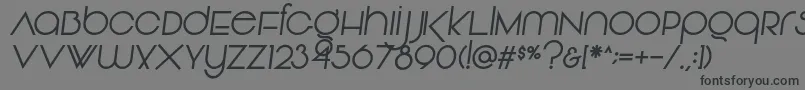 フォントVonique92Italic – 黒い文字の灰色の背景