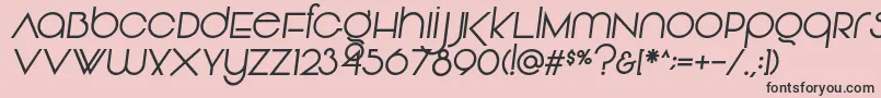 Fonte Vonique92Italic – fontes pretas em um fundo rosa