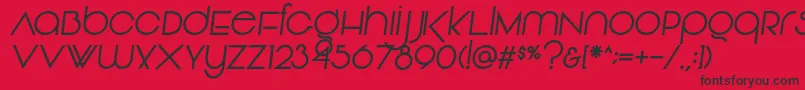 Fonte Vonique92Italic – fontes pretas em um fundo vermelho